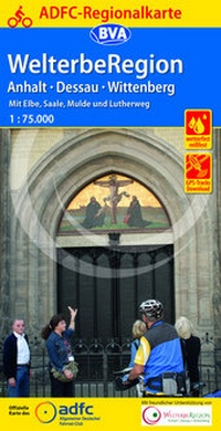 Abbildung von: ADFC-Regionalkarte WelterbeRegion Anhalt - Dessau- Wittenberg, 1:75.000, mit Tagestourenvorschlägen, reiß- und wetterfest, E-Bike-geeignet, GPS-Tracks Download - BVA BikeMedia