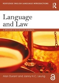 Cover: Language and Law - Routledge