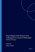 Cover: Proceedings of the Boston Area Colloquium in Ancient Philosophy - University Press of America