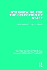 Enlarge image Cover: Interviewing for the Selection of Staff - Routledge