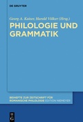 Cover: Philologie und Grammatik - De Gruyter