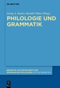 Cover: Philologie und Grammatik - De Gruyter Mouton
