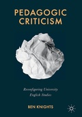 Cover: Pedagogic Criticism - Palgrave Macmillan