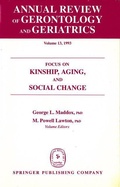 Cover: Annual Review Of Gerontology And Geriatrics, Volume 13, 1993 - Springer Publishing Company