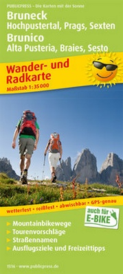 Abbildung von: Bruneck, Hochpustertal, Prags, Sexten / Brunico, Alta Pusteria, Braies, Sesto - Freytag-Berndt und ARTARIA
