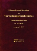 Cover: Erkenntnisse und Beschl&uuml;sse des Verwaltungsgerichtshofes - Verlag &Ouml;sterreich