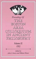 Cover: Proceedings of the Boston Area Colloquium in Ancient Philosophy - University Press of America