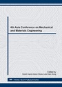 Cover: 4th Asia Conference on Mechanical and Materials Engineering - Trans Tech Publications Ltd