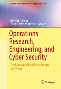 Enlarge image Cover: Operations Research, Engineering, and Cyber Security - Springer