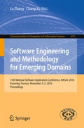 Cover: Software Engineering and Methodology for Emerging Domains - Springer