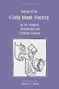 Cover: Journal of the Early Book Society Vol 19 - Pace University Press