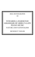 Cover: Towards a Harmonic Grammar of Grieg's Late Piano Music - Routledge