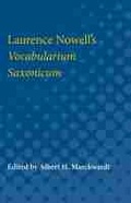Cover: Laurence Nowell's Vocabularium Saxonicum - The University of Michigan Press