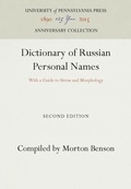 Cover: Dictionary of Russian Personal Names - University of Pennsylvania Press
