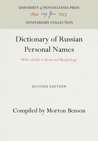 Abbildung von: Dictionary of Russian Personal Names - University of Pennsylvania Press