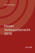 Cover: Forum Verbraucherrecht 2016 - Manz