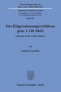 Abbildung von: Das Klagezulassungsverfahren gem. § 148 AktG - fibre