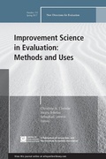 Cover: Improvement Science in Evaluation: Methods and Uses - Jossey-Bass