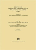 Cover: Corpus der r&ouml;mischen Rechtsquellen zur antiken Sklaverei (CRRS) - Franz Steiner Verlag