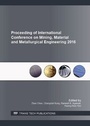 Cover: Proceeding of International Conference on Mining, Material and Metallurgical Engineering 2016 - Trans Tech Publications Ltd