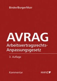 Abbildung von: AVRAG - Arbeitsvertragsrechts- Anpassungsgesetz - Manz