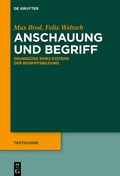 Cover: Anschauung und Begriff - De Gruyter