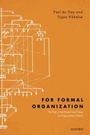 Cover: For Formal Organization - OUP eBook