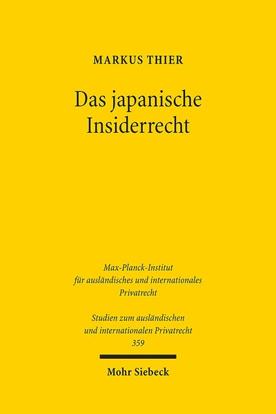 Abbildung von: Das japanische Insiderrecht - Mohr Siebeck