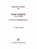 Cover: Instructor's Manual for Food Analysis: Second Edition - Aspen Publishers Inc.,U.S.