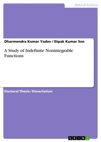 Enlarge image Cover: A Study of Indefinite Nonintegrable Functions - GRIN Verlag