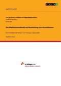 Cover: Die Marktzinsmethode zur Beurteilung von Investitionen - GRIN Verlag