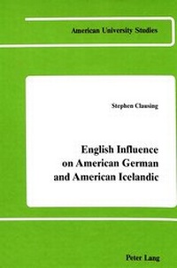 Abbildung von: English Influence on American German and American Icelandic - Peter Lang Verlag
