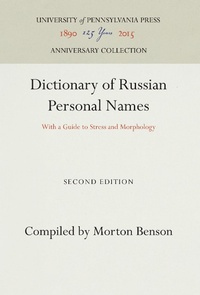Abbildung von: Dictionary of Russian Personal Names - University of Pennsylvania Press