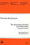 Cover: Zur deutschen Literatur und Philosophie. Ausgew&auml;hlte Aufs&auml;tze - Peter Lang Verlag