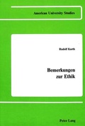 Cover: Bemerkungen zur Ethik - Peter Lang Verlag