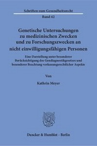 Abbildung von: Genetische Untersuchungen zu medizinischen Zwecken und zu Forschungszwecken an nicht einwilligungsfähigen Personen - fibre