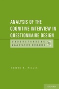 Cover: Analysis of the Cognitive Interview in Questionnaire Design - OUP eBook