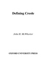 Cover: Defining Creole - OUP eBook