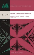 Cover: Quantum Matter at Ultralow Temperatures - IOS Press,US