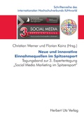 Cover: Neue und innovative Einnahmequellen im Spitzensport - utzverlag