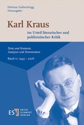Cover: Karl Kraus im Urteil literarischer und publizistischer Kritik - Erich Schmidt Verlag