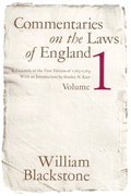 Cover: Commentaries on the Laws of England, Volume 1 - University of Chicago Press