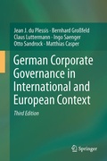 Cover: German Corporate Governance in International and European Context - Springer