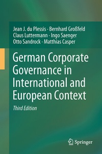 Enlarge image Cover: German Corporate Governance in International and European Context - Springer