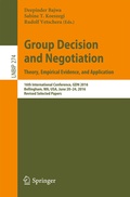 Cover: Group Decision and Negotiation: Theory, Empirical Evidence, and Application - Springer