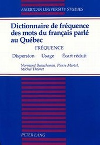 Abbildung von: Dictionnaire de fréquence des mots du français parlé au Québec - Peter Lang Verlag