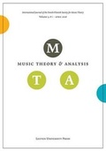 Cover: Music Theory and Analysis Volume 3 Issue I, 2016 (Journal Subscription) - Leuven University Press