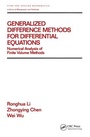 Cover: Generalized Difference Methods for Differential Equations - CRC Press