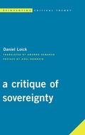 Cover: A Critique of Sovereignty - Rowman & Littlefield International