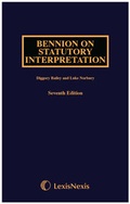 Cover: Bennion on Statutory Interpretation - Butterworths Law